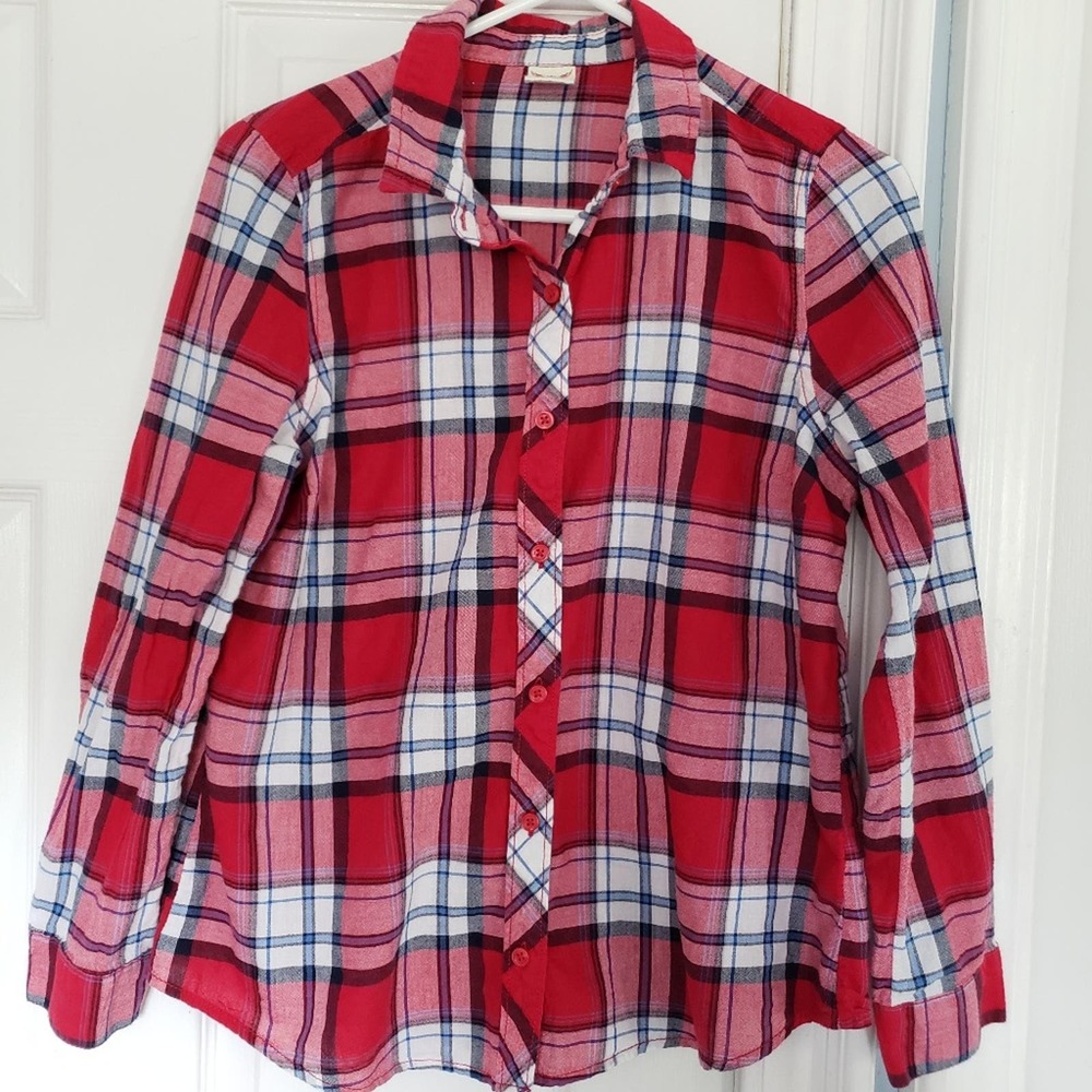 Faded Glory Long Sleeve Flannel Size Medium